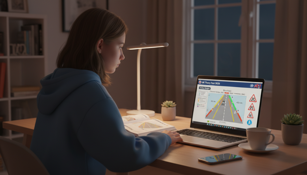 safety margins theory test 2026 showing safe driving distances between vehicles and cyclists